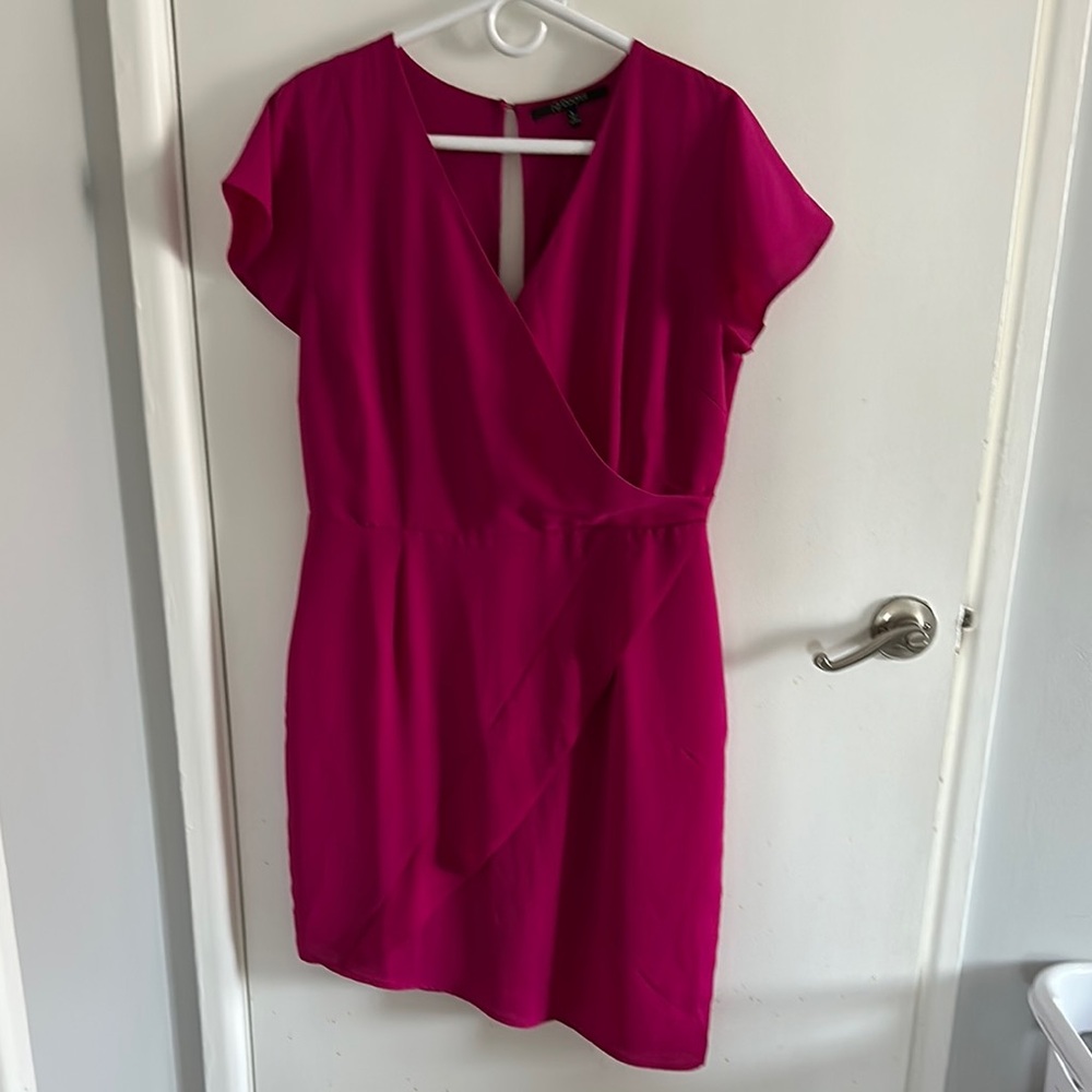 Elegant Pink Wrap Dress